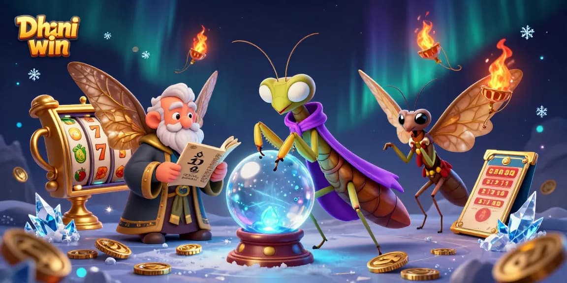 Dive into the exciting Dhani win gaming experience with dynamic slot reels and vibrant characters.