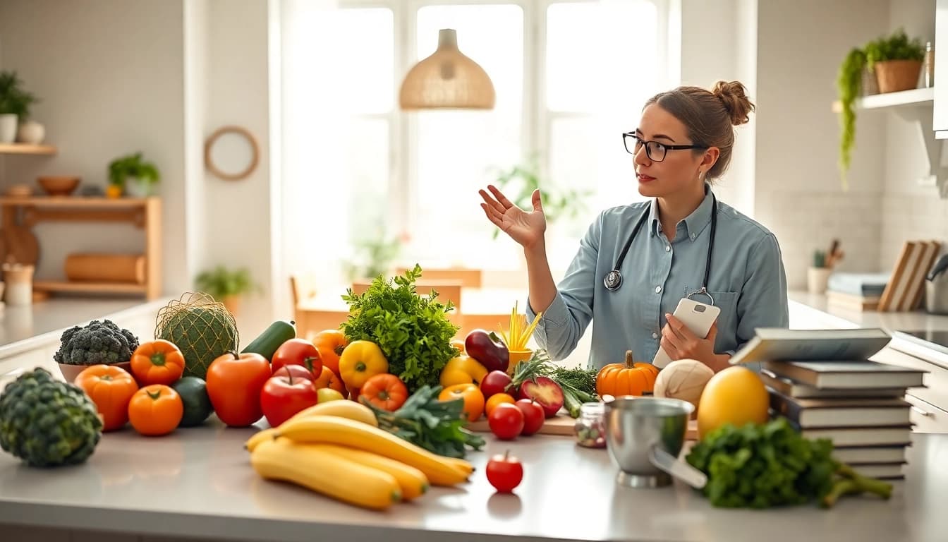 Promote Healthy Eating Habits through nutritious foods and vibrant kitchen setting.