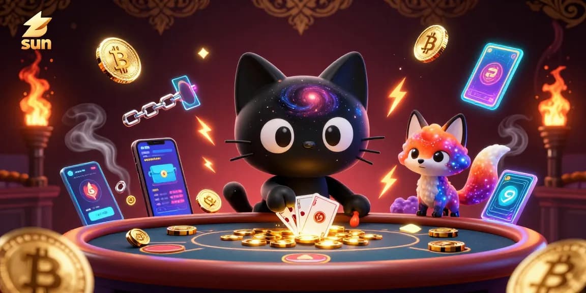 Experience the sun-themed cosmic casino as the black hole cat attracts golden chips.