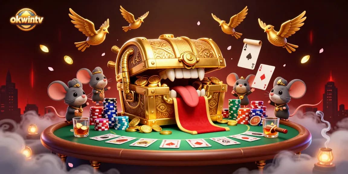 Engage with OKWINTV's thrilling treasure chest casino adventure filled with poker elements and excitement!