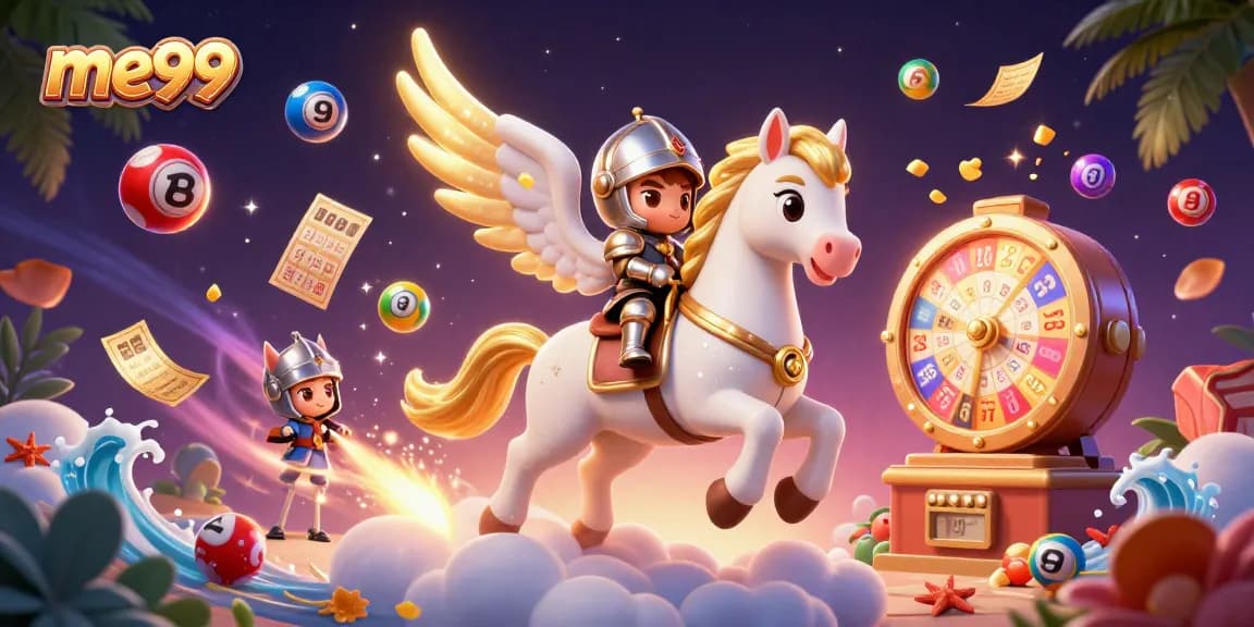 Experience thrilling gameplay at me99 with a celestial horse and vibrant lottery elements.