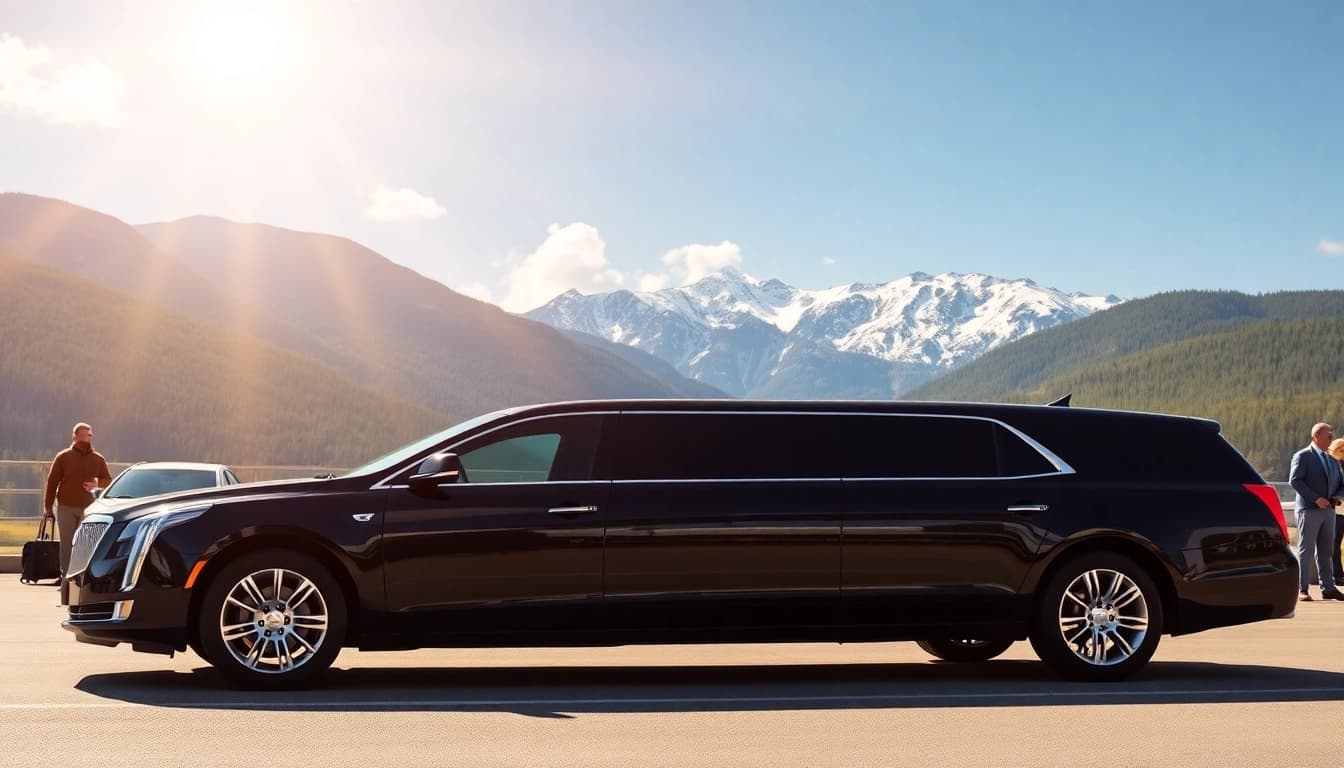 Book your ride with a vancouver to whistler limo showcasing luxury and elegance at Vancouver International Airport.