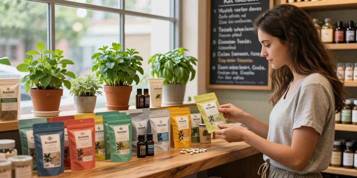 Explore lab-tested kratom products displayed in a welcoming wellness shop.