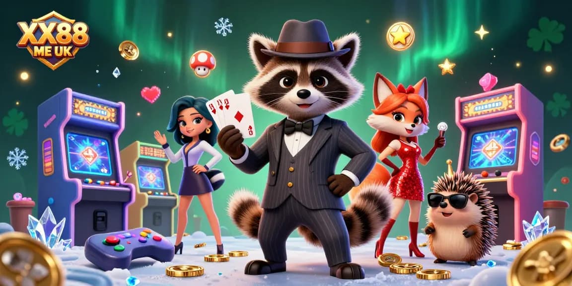 Win big at XX88 ME UK with thrilling slots and casino action in a vibrant 3D illustration.