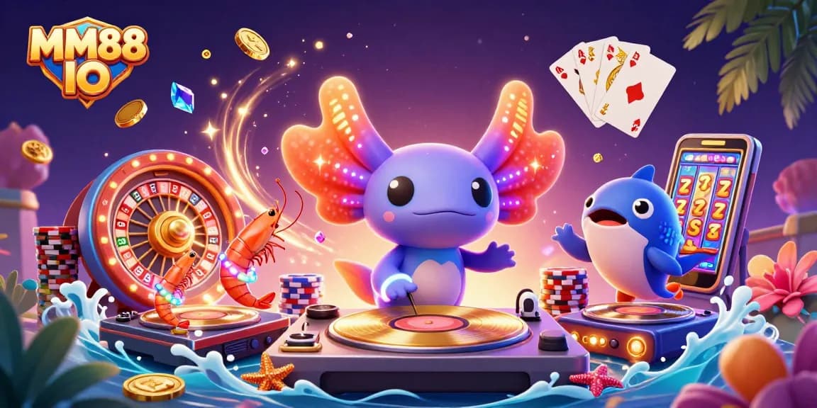 Bet big with MM88 IO, featuring vibrant cartoon characters in a dynamic casino scene.