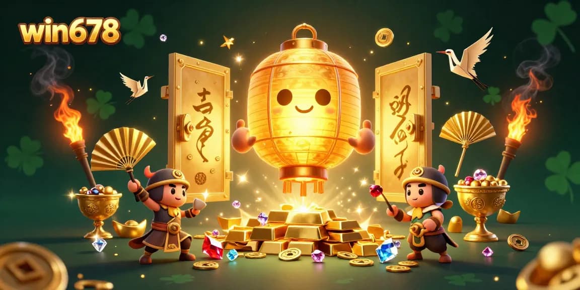 Experience excitement at win678 with a stunning night market casino scene filled with treasures and lucky symbols.