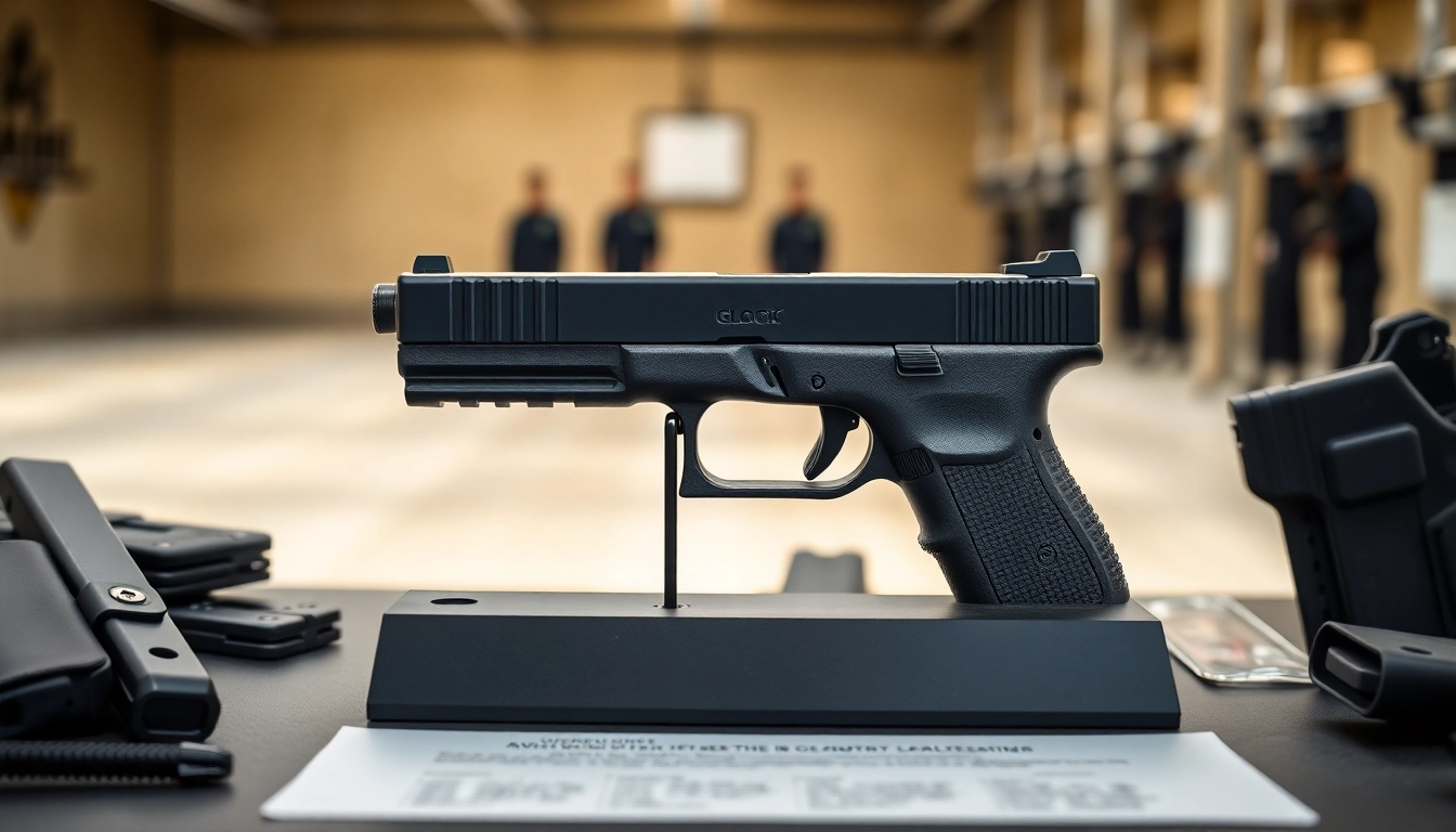 Showcasing a glock 19 gen 5 slide with detailed craftsmanship amidst tactical gear.