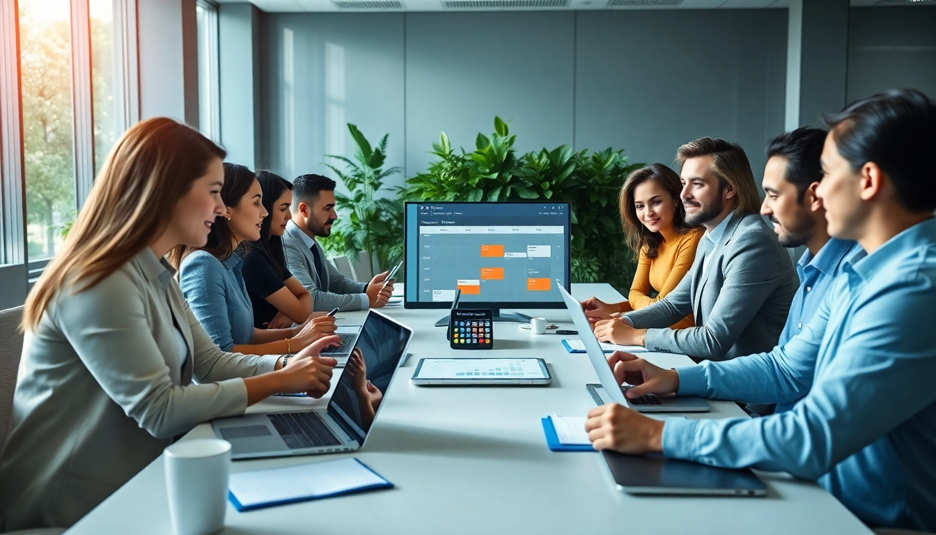 Explore a smarter Calendly alternative through a modern business collaboration scene.
