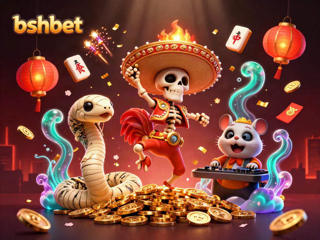 Experience the vibrant thrills of bshbet with a dynamic 3D casino scene featuring animated characters.
