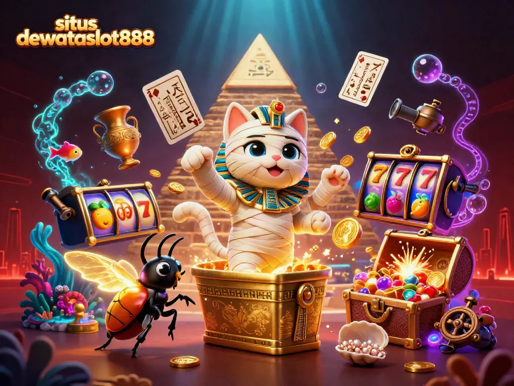 Bermain slot di situs dewataslot888 dengan karakter kasino kuno, jackpot, dan pemandangan spektakuler.