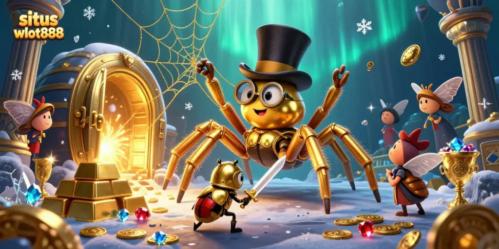 Guntikan jackpot dengan situs wslot888, tarantula emas raksasa beraksi di kasino.