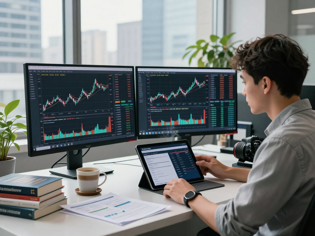 Engaged trader analyzing TradingView data in a modern workspace