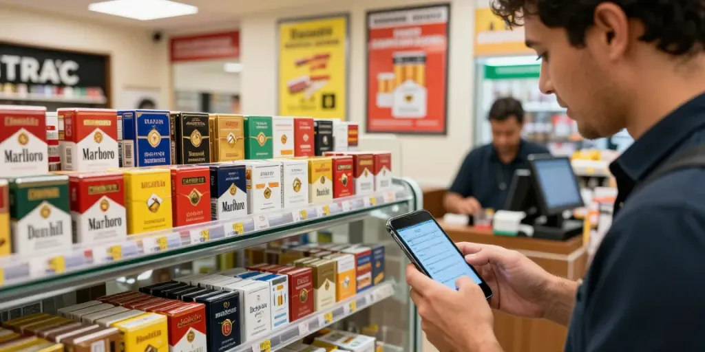 Browse cheap cigarettes online Australia with premium brands on display.