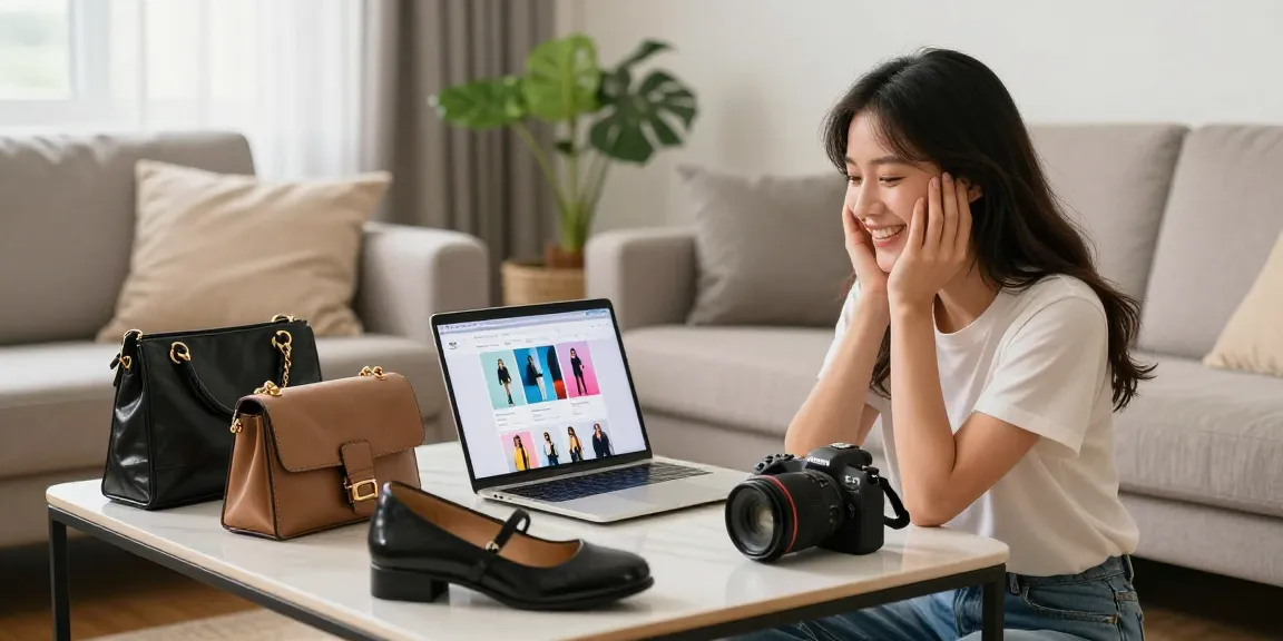 레플리카 쇼핑몰에서 즐겁게 쇼핑하는 여성의 모습