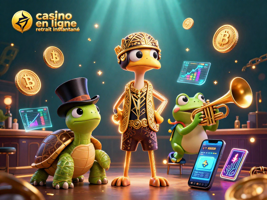 Profitez d'une ambiance de casino en ligne retrait instantané avec des personnages animés au style rétro.