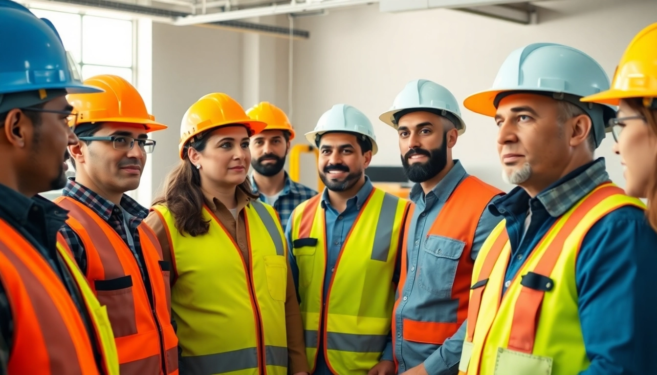 Contractor safety captive program illustrated in a professional training session showcasing teamwork and safety equipment.
