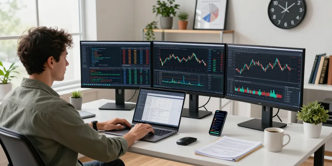 US soybean real-time data API displayed on multiple screens in a modern financial workspace, showcasing charts and analysis.
