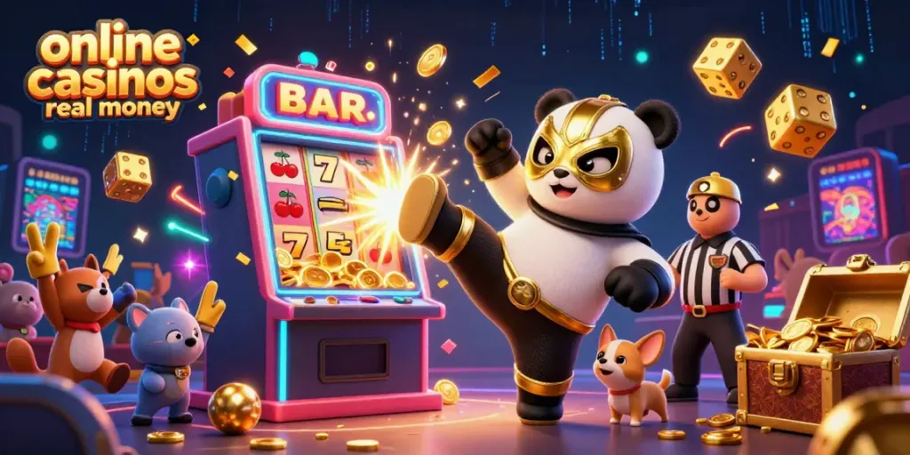 Experience thrilling online casinos real money action with engaging characters and vibrant 3D casino elements.