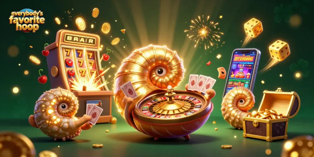 Engage with everybody's favorite hoop as you explore a vibrant casino scene overflowing with excitement.